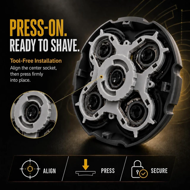 Alt view image 5 of 6 - 2-Pack Replacement Heads Compatible with MicroTouch Titanium Head Shaver