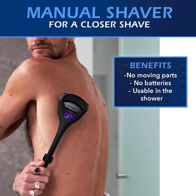 Alt view image 3 of 7 - baKblade 2.0 PLUS - Back Shaver for Men (DIY), Ergonomic Handle, Shave Wet or Dry (Extra Blades Included)