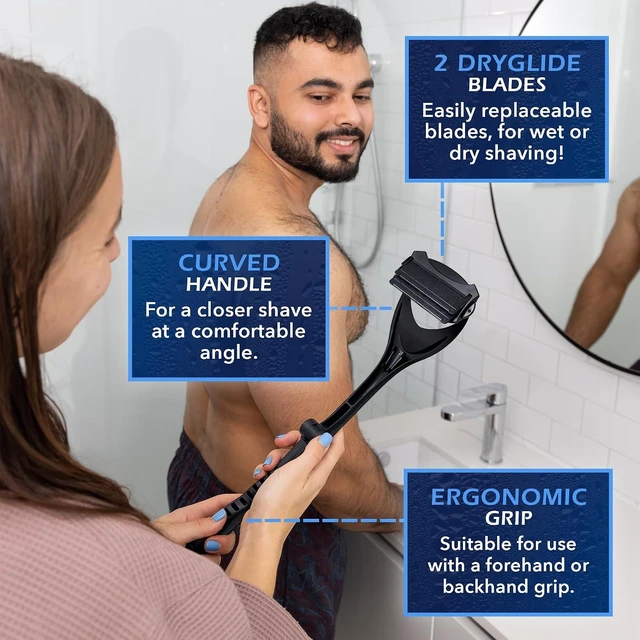 Alt view image 5 of 7 - baKblade 2.0 PLUS - Back Shaver for Men (DIY), Ergonomic Handle, Shave Wet or Dry (Extra Blades Included)