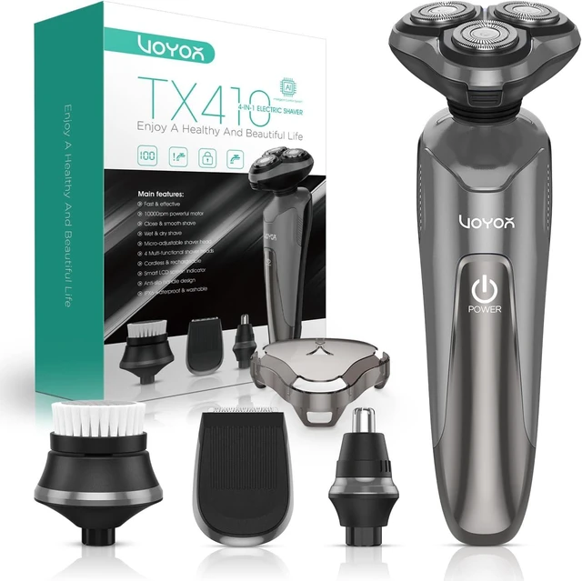 Main image of VOYOR Electric Razor for Men, Rotary Shaver, 3D Floating Heads, Wet & Dry