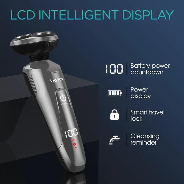 Alt view image 5 of 7 - VOYOR Electric Razor for Men, Rotary Shaver, 3D Floating Heads, Wet & Dry