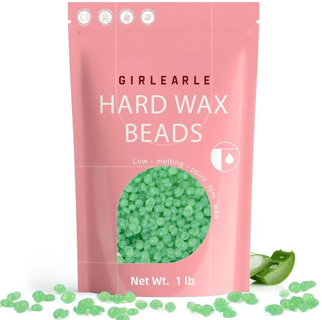 Main image of GIRLEARLE Wax Beads (1lb) for Hair Removal - Aloe Vera Formula, Perfect for Sensitive Skin, Eyebrow, Brazilian Bikini, Legs, Facial and Full Body Waxing at Home