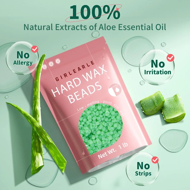Alt view image 2 of 7 - GIRLEARLE Wax Beads (1lb) for Hair Removal - Aloe Vera Formula, Perfect for Sensitive Skin, Eyebrow, Brazilian Bikini, Legs, Facial and Full Body Waxing at Home