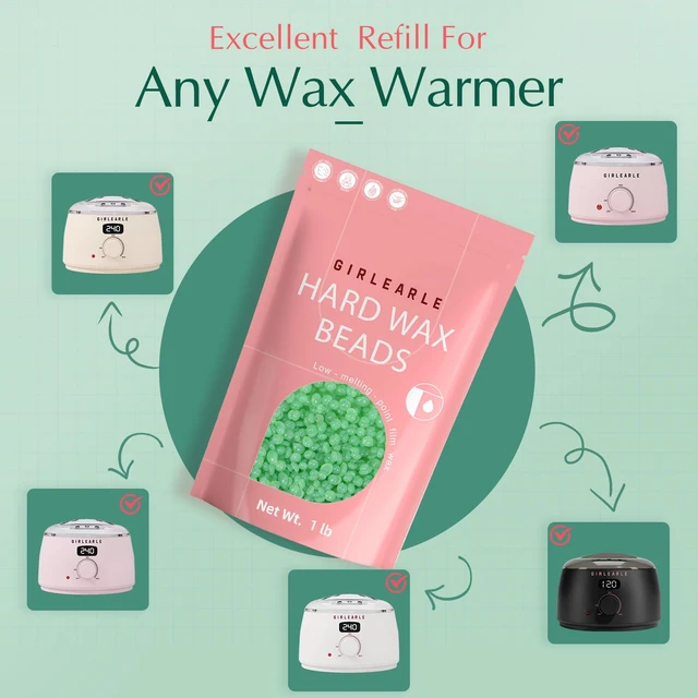 Alt view image 6 of 7 - GIRLEARLE Wax Beads (1lb) for Hair Removal - Aloe Vera Formula, Perfect for Sensitive Skin, Eyebrow, Brazilian Bikini, Legs, Facial and Full Body Waxing at Home