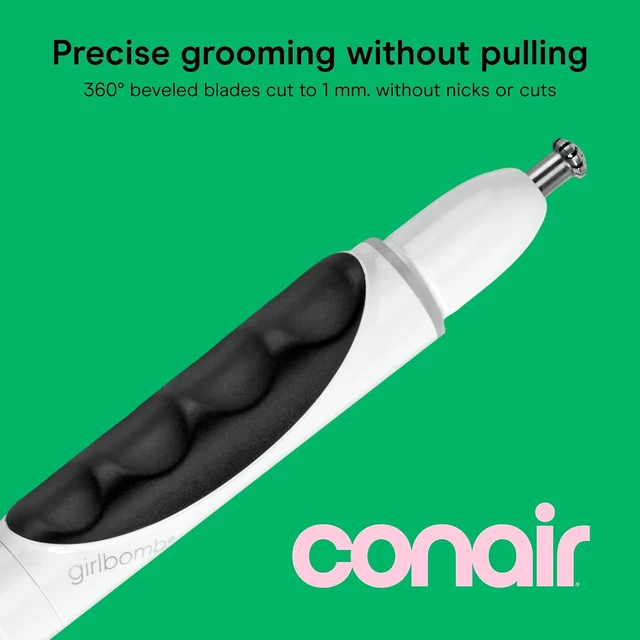 Alt view image 2 of 7 - Conair Girlbomb Nose, Face & Brow Trimmer with Attachments, Cordless, White