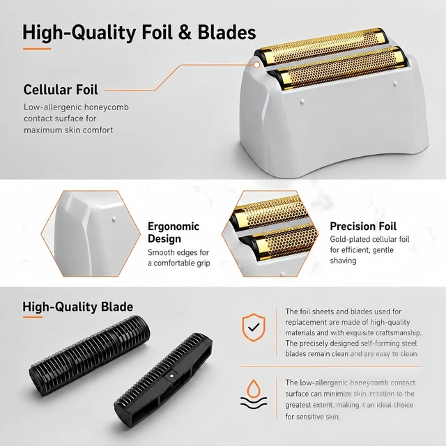 Alt view image 3 of 7 - Shaver Replacement Pro Foil & Cutter,Compatible with Andis TS-1 Shaver Head