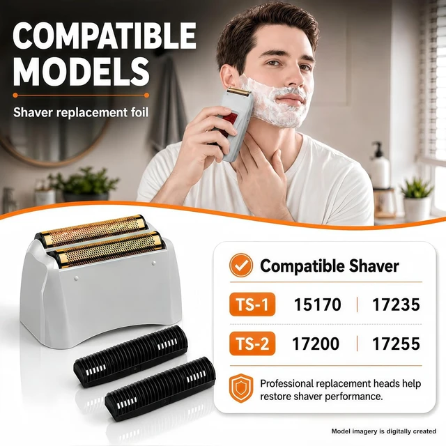 Alt view image 4 of 7 - Shaver Replacement Pro Foil & Cutter,Compatible with Andis TS-1 Shaver Head