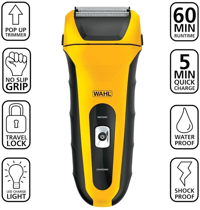 Alt view image 2 of 7 - Wahl LifeProof Lithium Ion Electric Foil Shaver with Detail Trimmer for Men