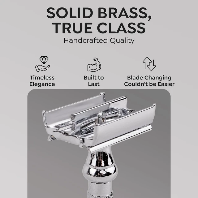 Alt view image 5 of 7 - Parker 99R Chrome Double-Edge Safety Razor for Men With 5 DE Blades
