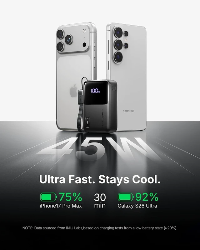 Alt view image 3 of 7 - INIU Mini Portable Charger, Small 10000mAh 45W Fast Charging Power Bank