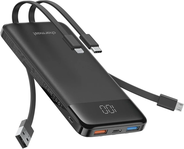 Main image of charmast Portable Charger Built-in Cables, 20W Fast Charging Power Bank