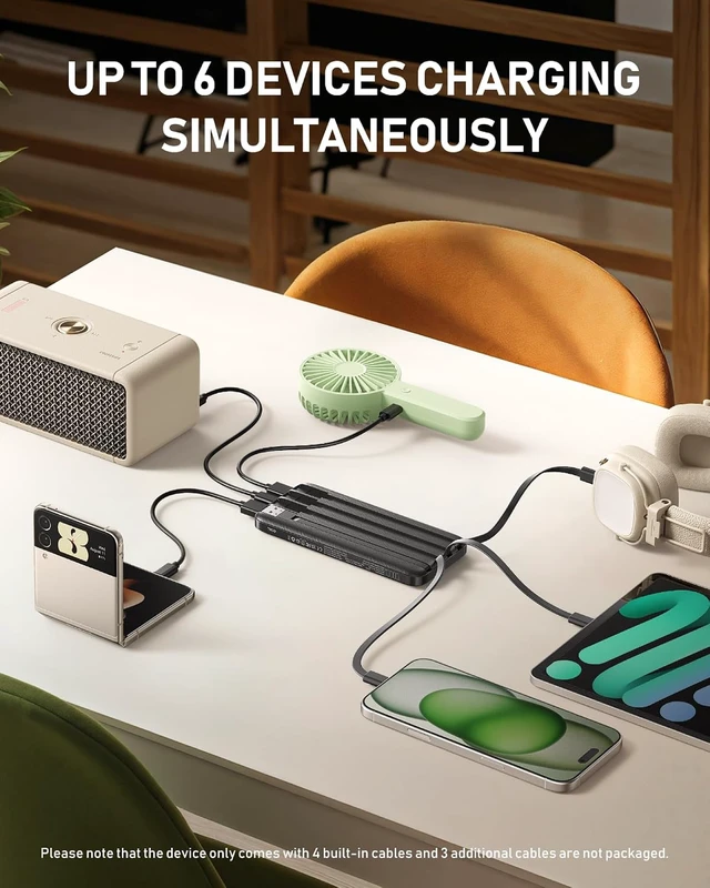 Alt view image 3 of 7 - charmast Portable Charger Built-in Cables, 20W Fast Charging Power Bank