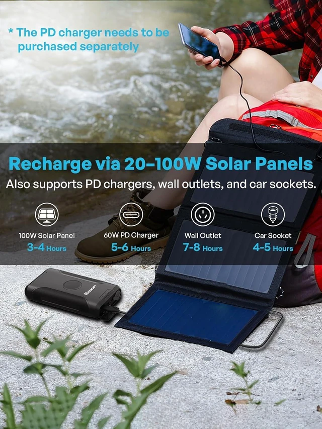 Alt view image 7 of 7 - Renogy 72000mAh 266Wh 12v Power Bank with 60W PD, CPAP Battery for Camping, High Capacity Large Camping Power Bank with USB-C DC Wireless Charging & Flashlight, Backup Power Supply for Starlink Mini