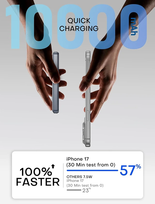 Alt view image 6 of 7 - for Magsafe Power Bank Portable Charger 10000mAh Qi2 for iPhone 12-17