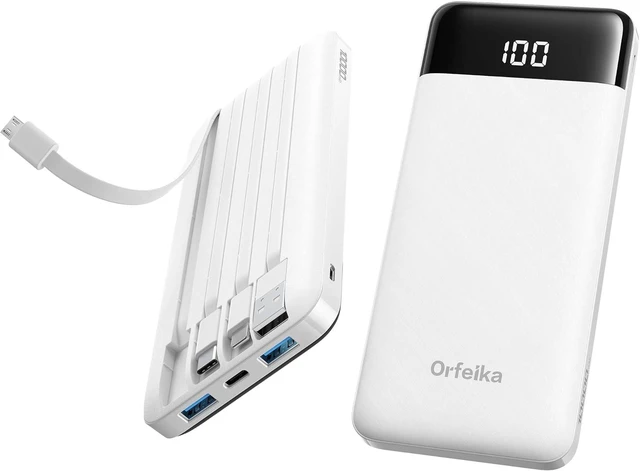Main image of Orfeika Fast Charging Portable Charger Power Bank with Built-in 4 Cables