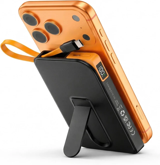 Main image of 10000mAh Magnetic Power Bank for iPhone 18/17/16/15/14/13/12, MagSafe Portable Charger, USB-C Fast Charge.