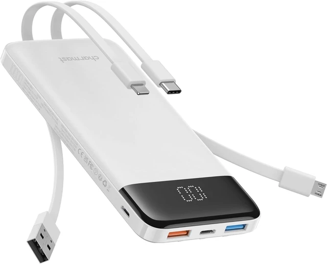 Main image of charmast Portable Charger Built-in Cables, 20W Fast Charging Power Bank