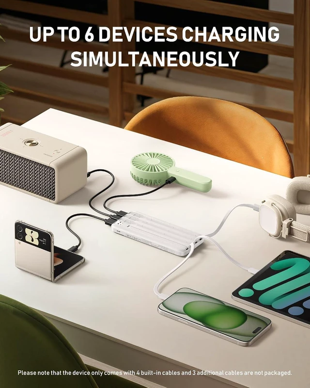 Alt view image 3 of 7 - charmast Portable Charger Built-in Cables, 20W Fast Charging Power Bank