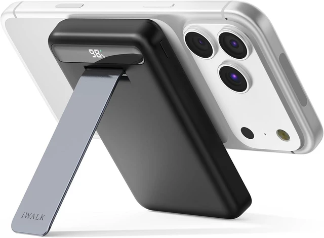 Main image of iWALK Qi2 Certified 15W Magnetic Wireless Power Bank, 10000mAh Fast Charging Portable Charger with Adjustable Stand and LED Display, Compatible with iPhone 18/17/16/15/14/13/12