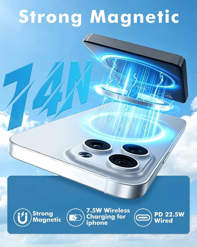 Alt view image 2 of 7 - Miady Magnetic Portable Charger Power Bank for iPhone 10000mAh,