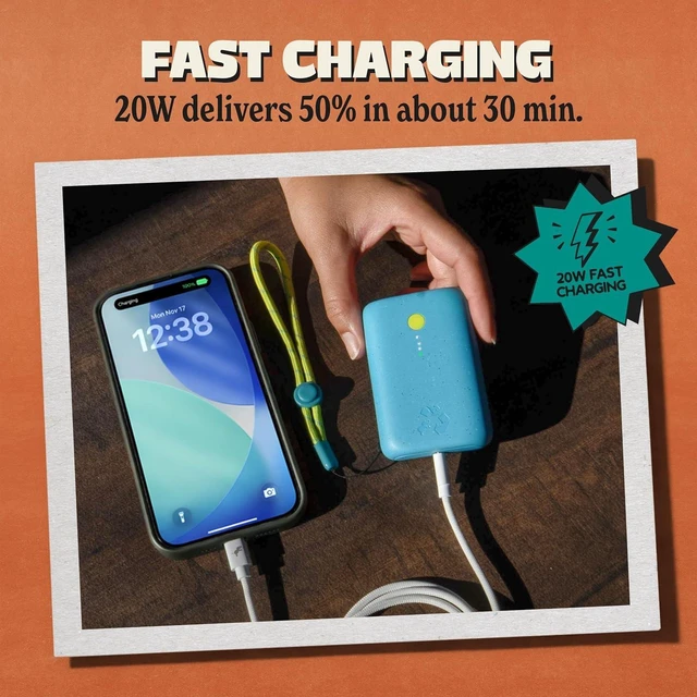 Alt view image 2 of 7 - Nimble Champ Portable Charger, 10000mAh Power Bank, 20W Dual USB-C Charging
