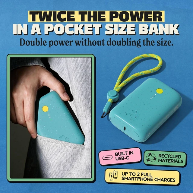 Alt view image 3 of 7 - Nimble Champ Portable Charger, 10000mAh Power Bank, 20W Dual USB-C Charging