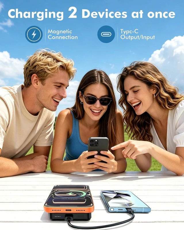 Alt view image 6 of 7 - Miady Magnetic Portable Charger Power Bank for iPhone 10000mAh,