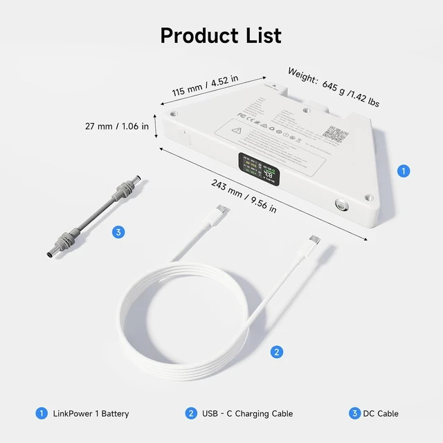 Alt view image 7 of 7 - Starlink Mini Battery Pack,99Wh Power Bank,USB-C in/Out,LinkPower 1
