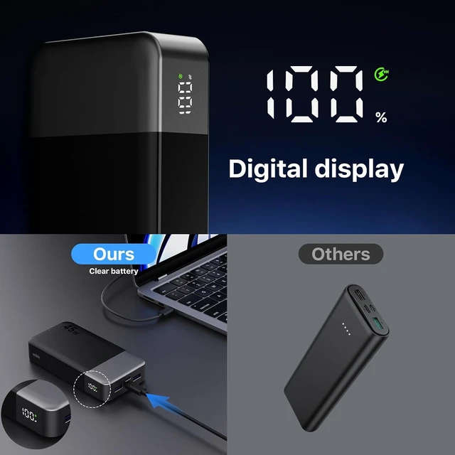 Alt view image 7 of 7 - NOBIS 45W 20000mAh Portable Charger Power Bank Fast Charging