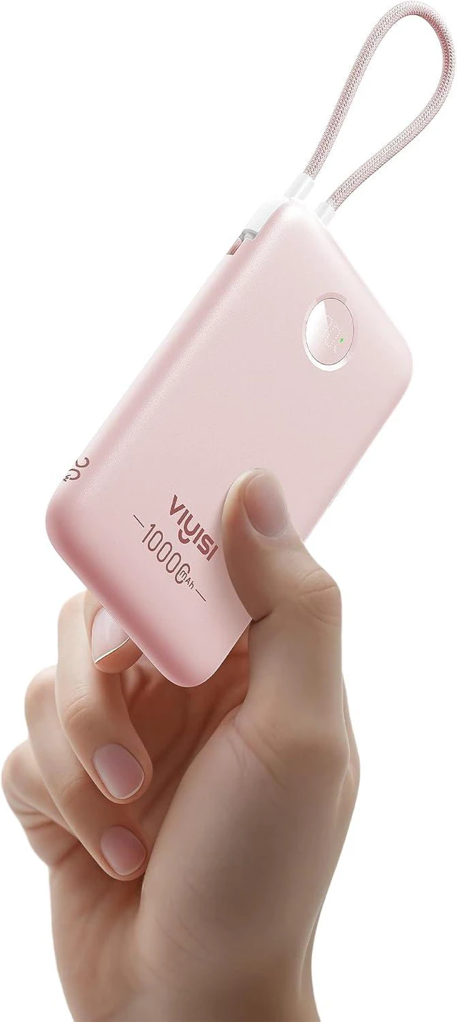 Main image of VIYISI 0.58 Slim Portable Charger Small 10000mAh with Built-in USB C Cable