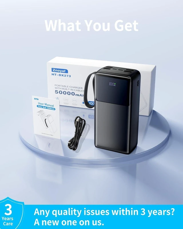 Alt view image 6 of 7 - 50000mAh Portable Charger Power Bank, 22.5W USB C Battery Pack