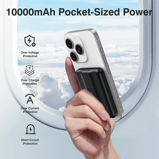 Alt view image 5 of 6 - AOGUERBE for MagSafe Portable Charger, 10000mAh Magnetic Charger for iPhone