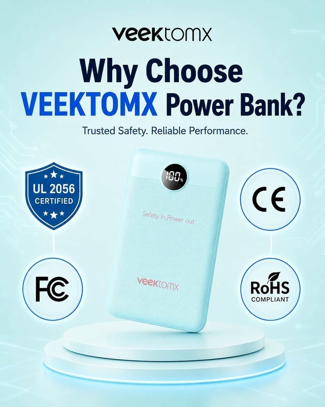 Alt view image 3 of 7 - VEEKTOMX 10000mAh Mini Power Bank, 22.5W Fast Charger for iPhone Android