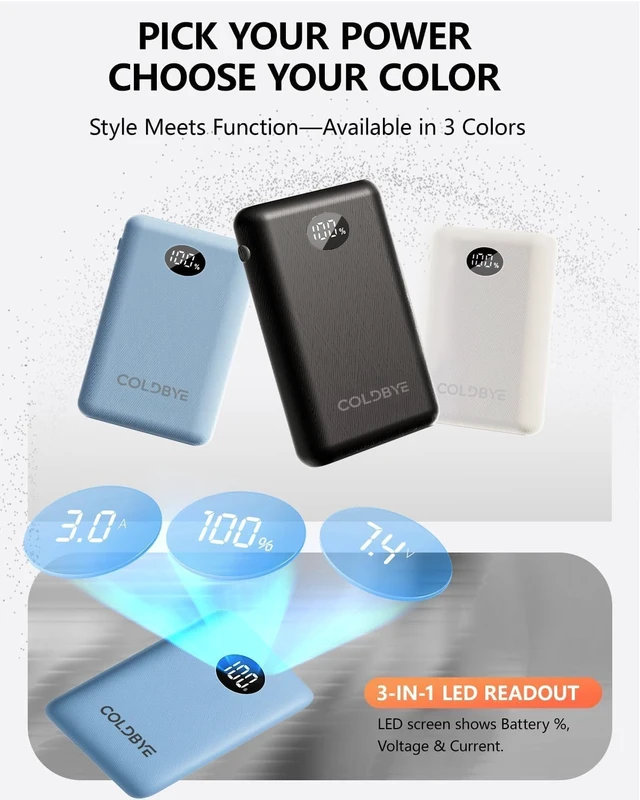 Alt view image 4 of 7 - ColdBye Compact 10000mAh 7.4V Battery Pack for Heated Vest,Jacket
