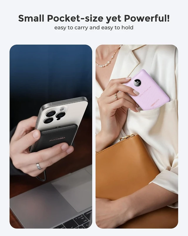 Alt view image 7 of 7 - Small Portable Charger 10000mAh 20W Fast Charging Mini Power Bank, Purple