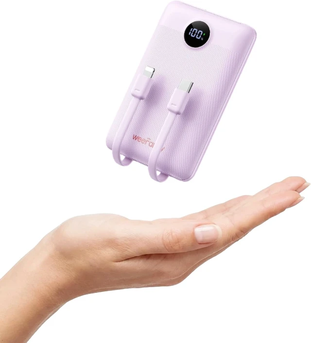 Main image of Compact Portable Charger 10000mAh with Built-in Cables