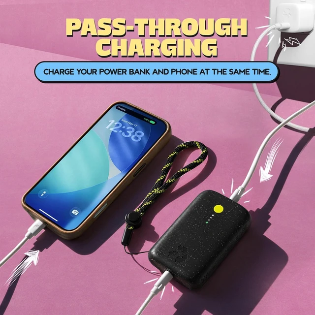 Alt view image 7 of 7 - Nimble Champ Portable Charger, 10000mAh Power Bank, 20W Dual USB-C Charging