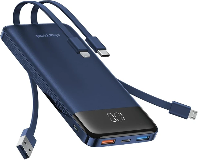 Main image of charmast Portable Charger Built-in Cables, 20W Fast Charging Power Bank