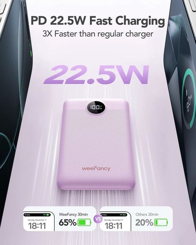 Alt view image 4 of 7 - Compact Portable Charger 10000mAh with Built-in Cables