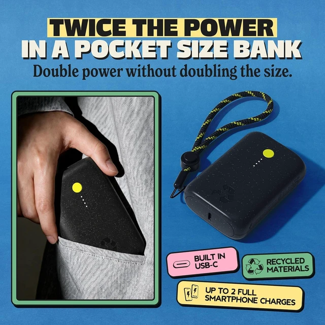 Alt view image 4 of 7 - Nimble Champ Portable Charger, 10000mAh Power Bank, 20W Dual USB-C Charging