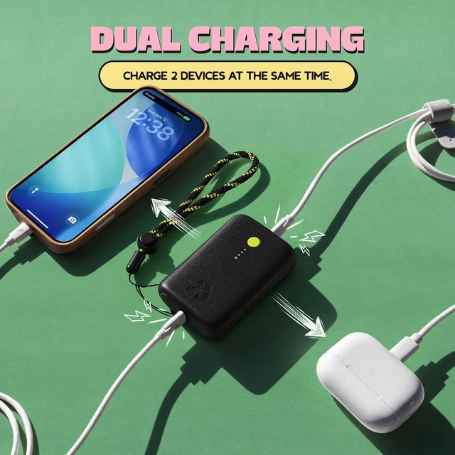 Alt view image 6 of 7 - Nimble Champ Portable Charger, 10000mAh Power Bank, 20W Dual USB-C Charging
