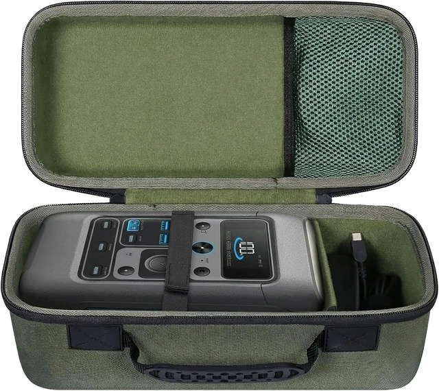Alt view image 2 of 7 - co2CREA Hard Travel Case for Anker SOLIX C300 DC Power Station, Green