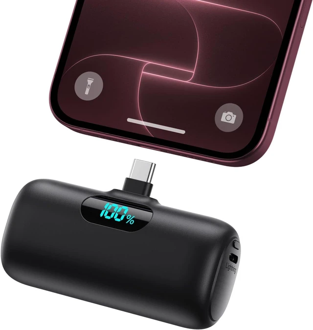 Main image of Mini Portable Charger 5000mAh Power Bank for iPhone 18/17/16,15W PD USB C Cell Phone Portable Power, LCD Display Battery Pack for iPhone 18/17/16/15/15 Plus/15 Pro/15 Pro Max/Android/Samsung/Moto/LG