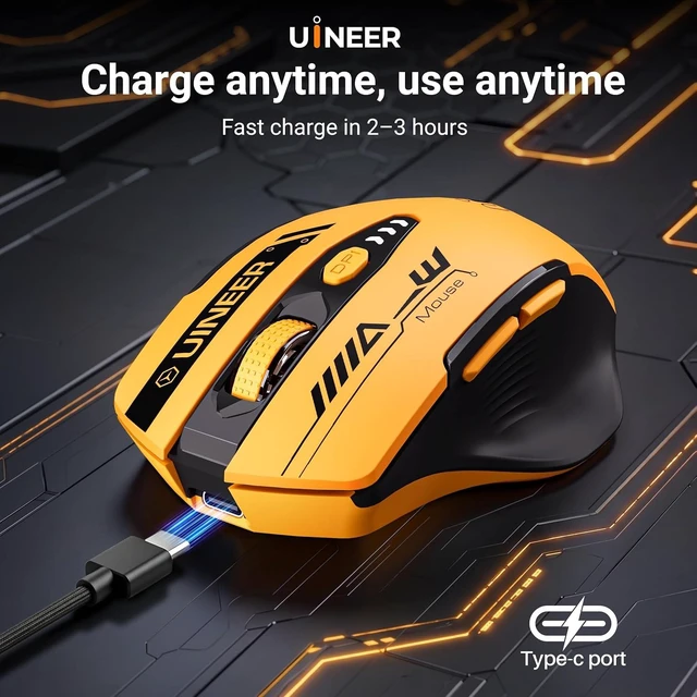 Alt view image 4 of 7 - Uineer Wireless Mouse, Bluetooth 5.0/2.4G /Wired, 12,800 DPI, Programmable
