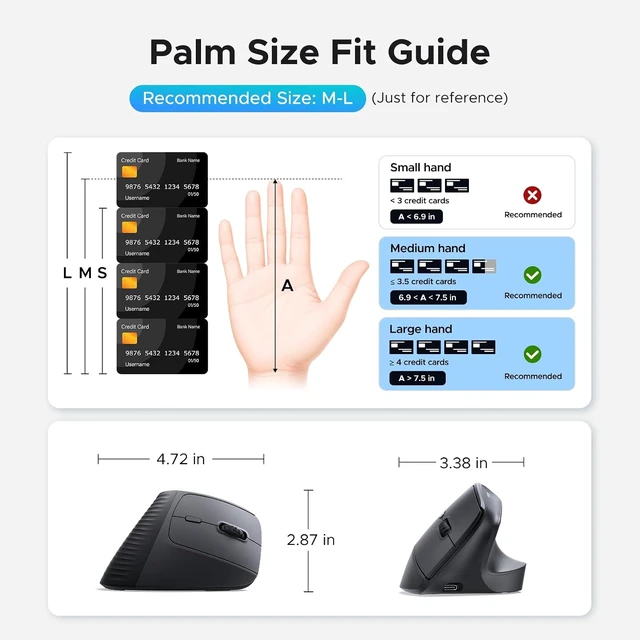 Alt view image 4 of 7 - UGREEN Ergonomic Vertical Mouse, Rechargeable Wireless Mouse, 3 Devices