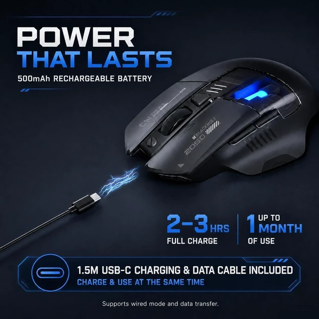 Alt view image 5 of 7 - INPHIC A9 V2 Explorer Wireless Gaming Mouse, 12800 DPI Silent Mouse