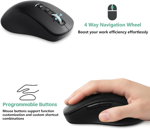 Alt view image 2 of 7 - INFINMIND L511 Wireless Bluetooth Mouse, Multi-Device Programmable Mouse.