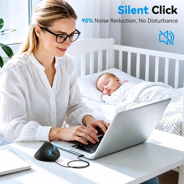 Alt view image 7 of 7 - TECKNET Wired Mouse, Comfortable Ergonomic Mouse with 6400 DPI