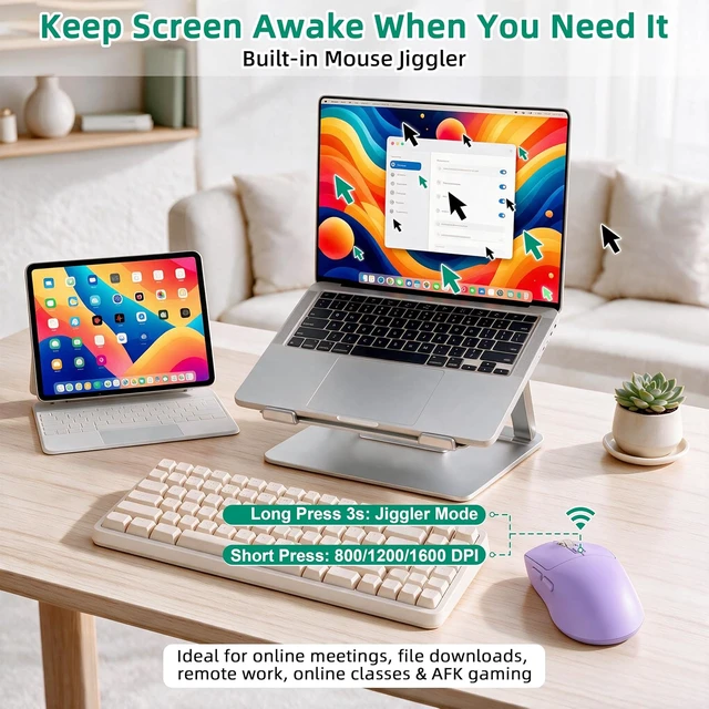 Alt view image 4 of 7 - M1 Bluetooth Wireless Mouse for MacBook/Laptop/Mac - Purple