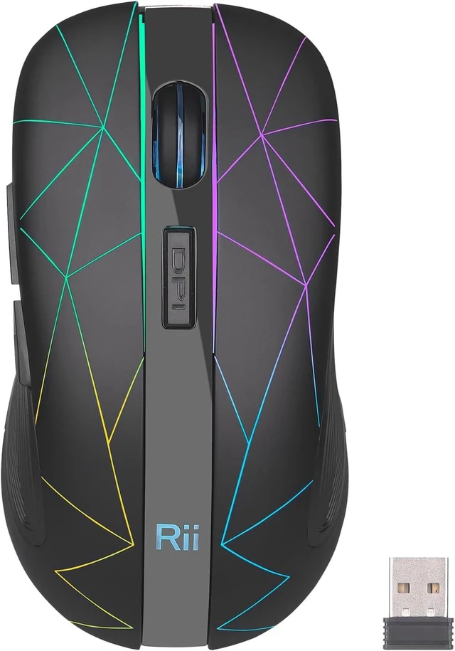 Alt view image 2 of 7 - Rii Wireless Mouse with USB Nano Receiver,Rechargeable for Office Gaming